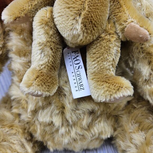 Vintage FAO Schwarz Teddy Bear Jointed Fifth Avenue Baby Tag Tan 20" Plush - Picture 5 of 12